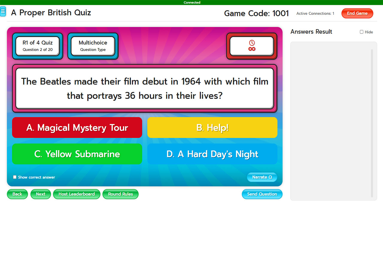 Hashtag - quiz master quiz game screen