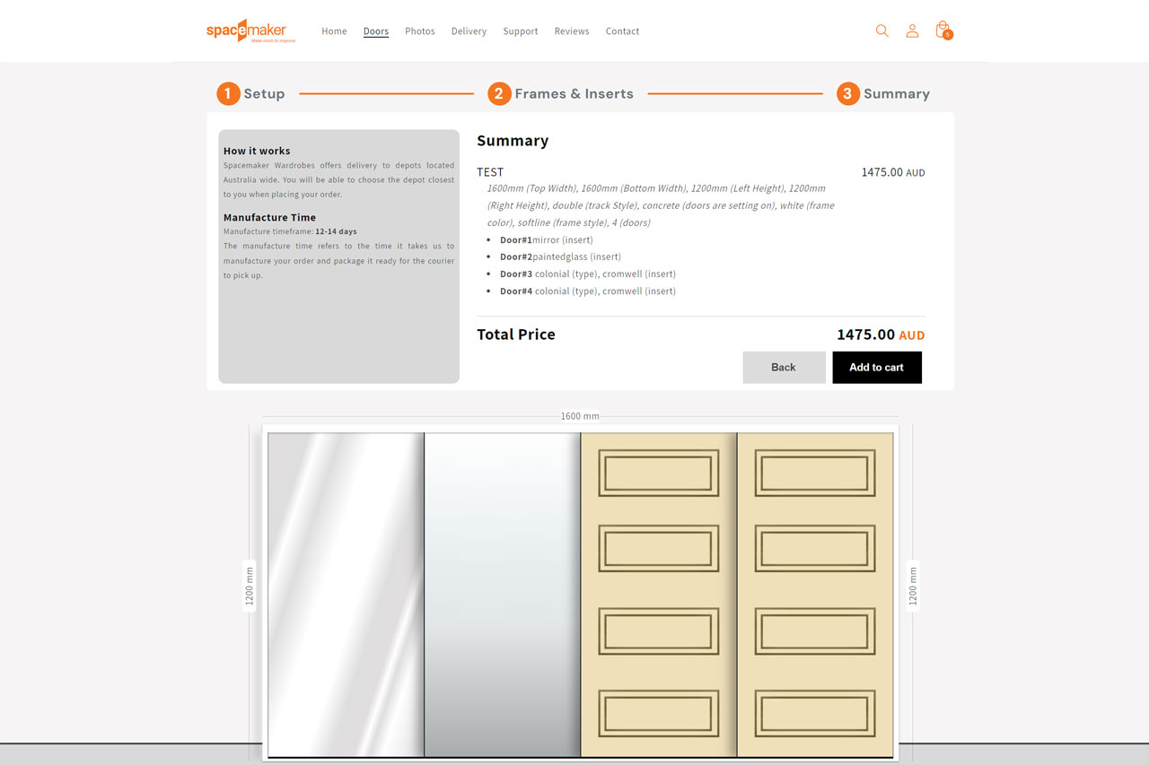 Spacemaker Wardrobes - create wardrobe step 3